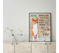 Snowsun Letrero de metal con texto en inglés "Basenji Dog Every Snack You Make Every Meal You Bake Every Bite You Take - Letrero vintage de aluminio retro para decoración de pared del hogar, jardín