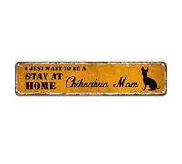 snowsun Letrero de metal con texto en inglés "Be A Dog Mom Stay at Home" - Letreros de aluminio retro para cocina, hogar, jardín, pared, bar, cafetería, decoración de 4 x 16 pulgadas