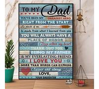 snowsun Letrero de metal con texto en inglés "Daughter To My Dad Thank You For Being My Father" con forma de corazón, vintage, divertido, retro, de aluminio, para el hogar, patio, jardín, bar, al aire