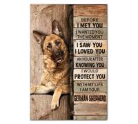 snowsun Letrero de metal con texto en inglés "DOG BEFORE I MET YOU I WANTED YOU THE MOMENT I SAW YOU I LOVED YOU I LOVED YOU", letreros de aluminio para cocina, hogar, jardín, pared, bar, cafetería