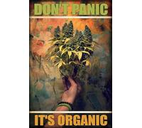 Snowsun Letrero de metal con texto en inglés "Don't Panic It's Organic", divertido y retro, vintage, de aluminio, para decoración de pared, jardín, café, decoración de pared, 8 x 12 pulgadas