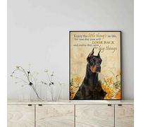 Snowsun Letrero de metal con texto en inglés "Enjoy the little thing's in life, they were the big thing's Doberman Dog" de aluminio vintage para decoración de pared del hogar, jardín, oficina, 8 x 12