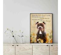 Snowsun Letrero de metal con texto en inglés "Enjoy the little thing's in life, they were the big thing's Pit Bull Dog" de aluminio vintage para decoración de pared del hogar, jardín, oficina, 8 x 12