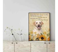 Snowsun Letrero de metal con texto en inglés "Enjoy The Little Thing's In Life, They Were The Big Thing's Labrador Dog", de aluminio, vintage, para decoración de pared del hogar, jardín, oficina, 8 x