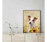 Snowsun Letrero de metal con texto en inglés «Enjoy the little thing's in life, they were the big thing's Jack Russell Terrier Dog» de aluminio vintage, letrero retro para decoración de pared del