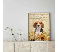 Snowsun Letrero de metal con texto en inglés "Enjoy The Little Thing's In Life, They Were The Big Thing's Beagle Dog", de aluminio, vintage, para decoración de pared del hogar, jardín, oficina, 8 x 12