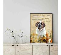 Snowsun Letrero de metal con texto en inglés "Enjoy the little thing's in life, they were the big thing's Saint Bernard Dog" de aluminio vintage para decoración de pared del hogar, jardín, oficina, 8
