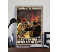 Snowsun Letrero de metal con texto en inglés "Firefighter You Will Never See Me Quit", divertido letrero retro vintage de aluminio para el hogar, jardín, café, decoración de pared, letrero de metal de