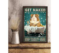 Snowsun Letrero de metal con texto en inglés "Get Naked Unless You are Just Visiting Don't Make It Weird Hamster" divertido retro vintage letrero de aluminio para el hogar, jardín, café, decoración de