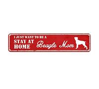 snowsun Letrero de metal con texto en inglés "I Just Want to Be A Dog Mom Stay at Home" - Letrero vintage retro de aluminio para regalo para dormitorio, hogar, pub, club, jardín, pared, patio