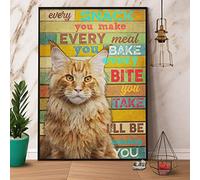 snowsun Letrero de metal con texto en inglés "Maine Coon Every Snack You Make Every Bake I'll Be Watching You", letrero vintage divertido de aluminio para el hogar, patio, jardín, bar, al aire libre