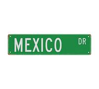 snowsun Letrero de metal con texto en inglés "Mexico DR vintage", letrero de aluminio para sala de estar, hogar, cocina, jardín, pared, no se decolora, decoración divertida, 10,2 x 40,6 cm