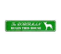 snowsun Letrero de metal con texto en inglés "The Boderman Rules This House", estilo retro, letrero de aluminio para el hogar, cocina, jardín, pared, decoración de pub y club, 10,2 x 40,6 cm
