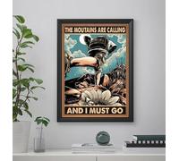 Snowsun Letrero de metal con texto en inglés "The Mountains Are Calling And I Must Go Boy", de aluminio, vintage, para decoración de pared del hogar, jardín, oficina, 8 x 12 pulgadas