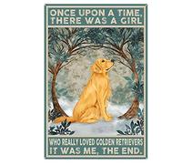 Snowsun Letrero de metal con texto en inglés "There was a Girl Who Really Loved Retrievers" - Letrero de aluminio retro para cocina, hogar, oficina, bar, cafetería, decoración de 8 x 12 pulgadas