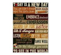 snowsun Letrero de metal con texto en inglés "Today Is A New Day You Can Start Fresh Begin Again Giving Teachers", letrero vintage divertido retro de aluminio para el hogar, patio, jardín, bar, al