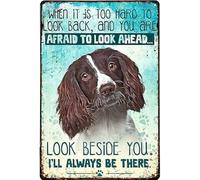 Snowsun Letrero de metal con texto en inglés "When It Is Too Hard To Look Back And You Are Afraid To Look Ahead", de aluminio, vintage, para decoración de pared del hogar, jardín, oficina, 8 x 12