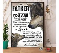 snowsun Letrero de metal con texto en inglés "Wolf Family Daughter To My Dad You Will Always Be My Loving", letrero vintage divertido retro de aluminio para el hogar, patio, jardín, bar, al aire libre