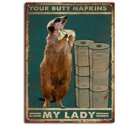 Snowsun Letrero de metal con texto en inglés "Your Butt Servilletas My Lord Rabbit Funny Retro Vintage Aluminum Sign for Home Garden Coffee Wall Decor Metal Tin Sign 8 x 12 pulgadas