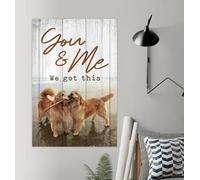 snowsun Letrero de metal Golden Retriever You And Me We Got This - Letreros vintage retro de aluminio para cocina, hogar, jardín, patio, pared, bar, cafetería, decoración de 8 x 12 pulgadas