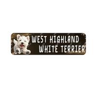 snowsun Letrero metálico de aluminio con diseño de perro West Highland White Terrier, letrero de aluminio divertido y vintage para decoración de pared para el hogar, granja, bar, cafetería, valla