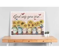 Snowsun Mariquitas Dios dice que eres decoración de pared, regalo para casa nueva, letrero de lata para garaje, 8 x 12 pulgadas