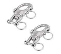 Snowtain 2 piezas Mosqueton Nautico de Acero Inoxidable,316 Mandíbula Giratoria Mosquetón Enganches,Mosquetón de acero fijo Grillete rápido Giratorio Grillete Grillete,para velero Spinnaker Halyard