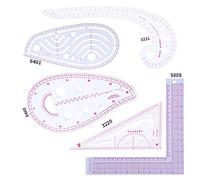 Snowtain 5 Piezas Regla de Costura,Reglas Métricas Francesas de Plástico Ropa Moda Regla,Regla de GraduacióN de Patrones para diseñAdor,para costura y diseño de patrón de costura