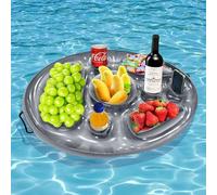Snowtain Bandeja Inflable, Soporte para Bebidas para Piscina de 8 Orificios,Soporte Hinchable para Bebida Adecuado para Fiestas en la Playa y en la Piscina.