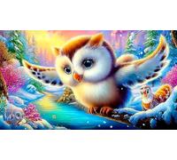 Snowy-búho Puzzle de 1000 Piezas Decoración para Adultos Cartón 100% Reciclado 38x26cm/1000pcs