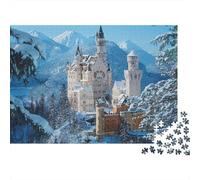 Snowy Castillo Montaña Puzzle 1000p para Adolescentes Puzzle Complicado Entrenamiento De Concentración Regalo para Adultos Encaje Cartón Ecológico 52x38cm/1000pcs