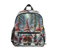 Snowy Christmas Gnomes - Mochila para niños y niñas, mini mochila de viaje con etiqueta de nombre para niños, Gnomos navideños nevados, 6-8 Years, Lindas mochilas