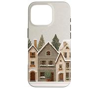 Snowy Christmas Houses Row Cozy Winter Town Art Carcasa para iPhone 16 Pro