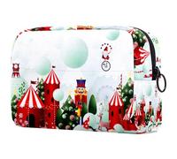 Snowy Christmas Wonderland Paradise - Bolsa de cosméticos para mujer, neceser de viaje, bolsa organizadora de maquillaje grande con cremallera, multicolor, 18.5x7.5x13cm/7.3x3x5.1in, Neceser