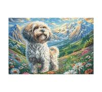 Snowy Cute Teddy Perro Puzzle 1000 Piezas Papel Adolescentes Actividad Días Libres Actividad Mente Colección Rompecabezas Regalo Creativo 1000 PCS/75x50cm