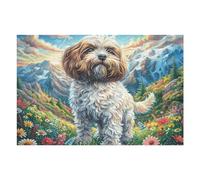 Snowy Cute Teddy Perro Rompecabezas 1000 Piezas Cartón para Niños Mayores 14 Años Entretenimiento Casa Terapia Relajación Ocio Doméstico Detalle Único Original 1000 PCS/75x50cm