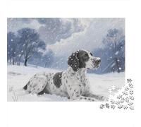 Snowy Dog Landscape Rompecabezas 1000 Piezas, Perro en Paisaje nevado, Estético y Desafiante, Entretenimiento Creativo, Regalo para Mujeres y Hombres, Decoración Hogar
