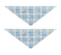 Snowy House - Bufanda triangular a cuadros para mascotas, buena transpirabilidad, 2 paquetes para un regalo que las mascotas quieren vestirse hasta 51 x 19 cm