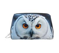 Snowy Owl Eyes - Organizador de maquillaje listo para viajar, bolsa de aseo portátil para mujer, Silver, Talla única, Neceser