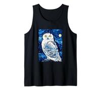 Snowy Owl (Hedwig) - Pintura Nocturna Estrellada para Hombres, Mujeres y niños Camiseta sin Mangas