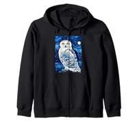 Snowy Owl (Hedwig) - Pintura Nocturna Estrellada para Hombres, Mujeres y niños Sudadera con Capucha