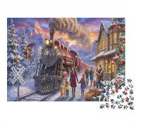 Snowy Steam Express Puzzle De Madera 1000 Piezas Adultos Y Niños,14 Años+,Reto,Anti-estrés Train,Rompecabezas,Deco Pared,Regalo Ideal,Madera,Desafío,Relax,Educativo (75x50cm)