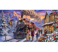 Snowy Steam Express Puzzle De Madera 500 Piezas Adultos Y Niños,Deco Pared,Regalo Ideal,14 Años+ Train,Madera,Rompecabezas,Anti-estrés,Relax,Desafío,Reto,Educativo (52x38cm)