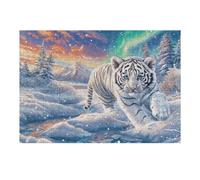 Snowy White Loup Puzzles 300 Piezas Obra De Arte Colorido Animaux fantastiques vibrants Rompecabezas para Adultos Decoración Hogar Moderno DIY Creativo Desafío 300 PCS
