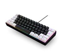 Snpurdiri 60% Percent Gaming Keyboard Ergonómico Pequeño Teclado Gaming Mini Gaming Teclado Silent Compact RGB para Windows, PC, Portátil, Gaming (61 teclas, Blanco y Negro)