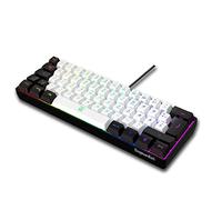 Snpurdiri 60% Percent Gaming Teclado (Negro Blanco Alfabeto Alemán)