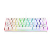 Snpurdiri 60% teclado para juegos con cable, 61 teclas RGB retroiluminado reposamuñecas ultra compacto mini teclado impermeable para PC y jugadores (blanco)