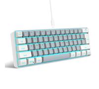 Snpurdiri 60% teclado para juegos con cable, mini teclado retroiluminado RGB, impermeable, pequeño, ultracompacto, 61 teclas, teclado para jugadores de PC/Mac, mecanógrafos, viajes, fácil de usar