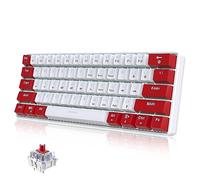 Snpurdiri Teclado mecánico 60% para juegos con cable, retroiluminación LED blanca, ultra compacto, mini teclado de oficina para Windows, laptop, PC, Mac (interruptores rojos, blancos, rojos)