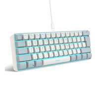 Snpurdiri Teclado para Juegos 60% con Cable, Mini Teclado Retroiluminado RGB, Impermeable, Pequeño, Ultracompacto, 61 Teclas, para PC/Mac, Mecanógrafos, Viajes, Fácil de Usar
